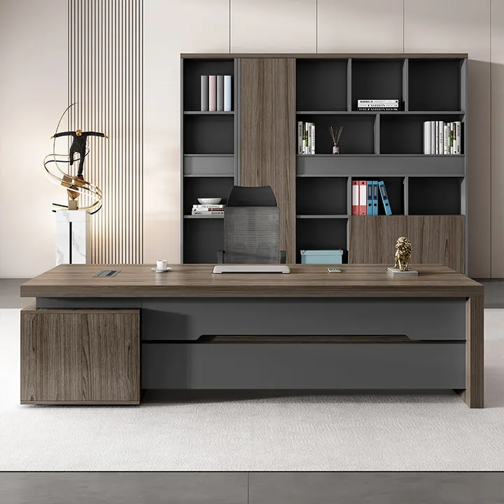 Copenhagen Executive Desk & Hutch - Executive desk with full hutch storage and closed cupboards