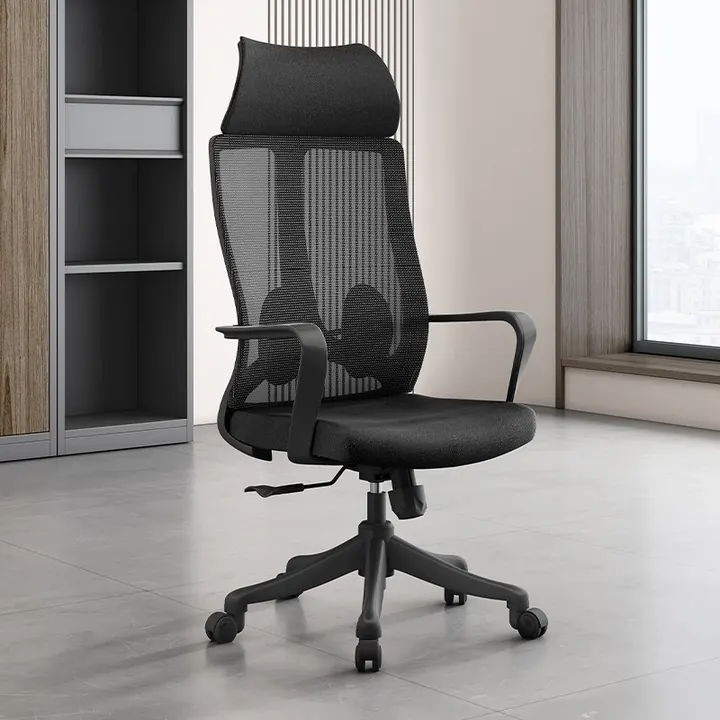 Corvus Ergonomic Task Chair - Executive-grade mesh chair with polished frame and soft castors