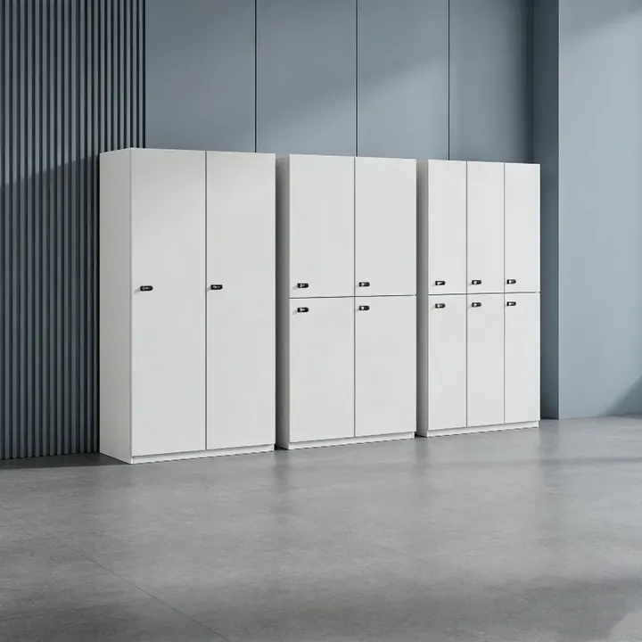 Fortis Steel Locker Bank - 4 Door - Four-door steel locker bank with adjustable shelving