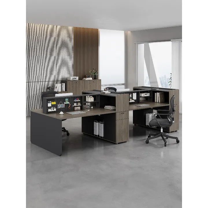 Monarch Executive L-Desk - Executive L-desk with leather-look panels and guest seating