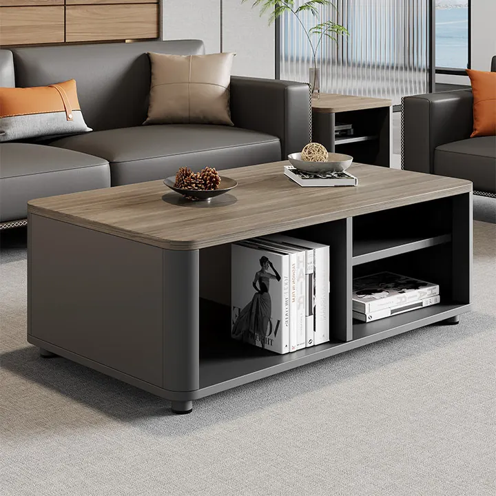 Onyx Coffee Table with Storage - Grey coffee table with magazine and box storage