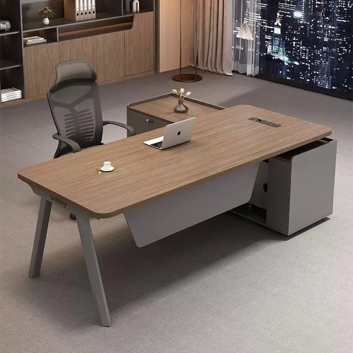 Oslo Executive Desk - Minimal Nordic desk with slim steel A-frame legs