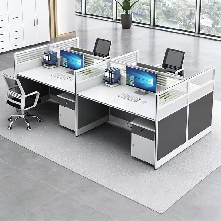 Vega Workstation Cluster - Four-person cluster with central screen and shared storage